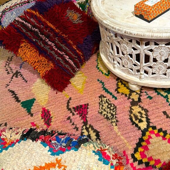 Bohemian Vintage Overstuffed Turkish Rug Pillow-20x20 - Picture 9 of 16